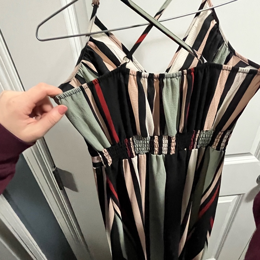 Long vertical stripe dress